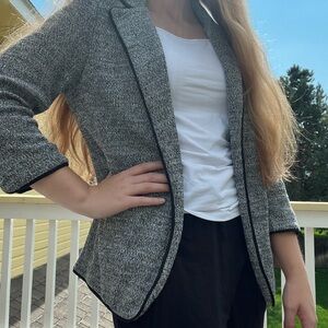 Skies Are Blue Textured Gray Blazer